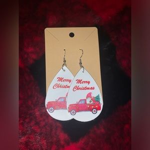 Truck Christmas earrings.